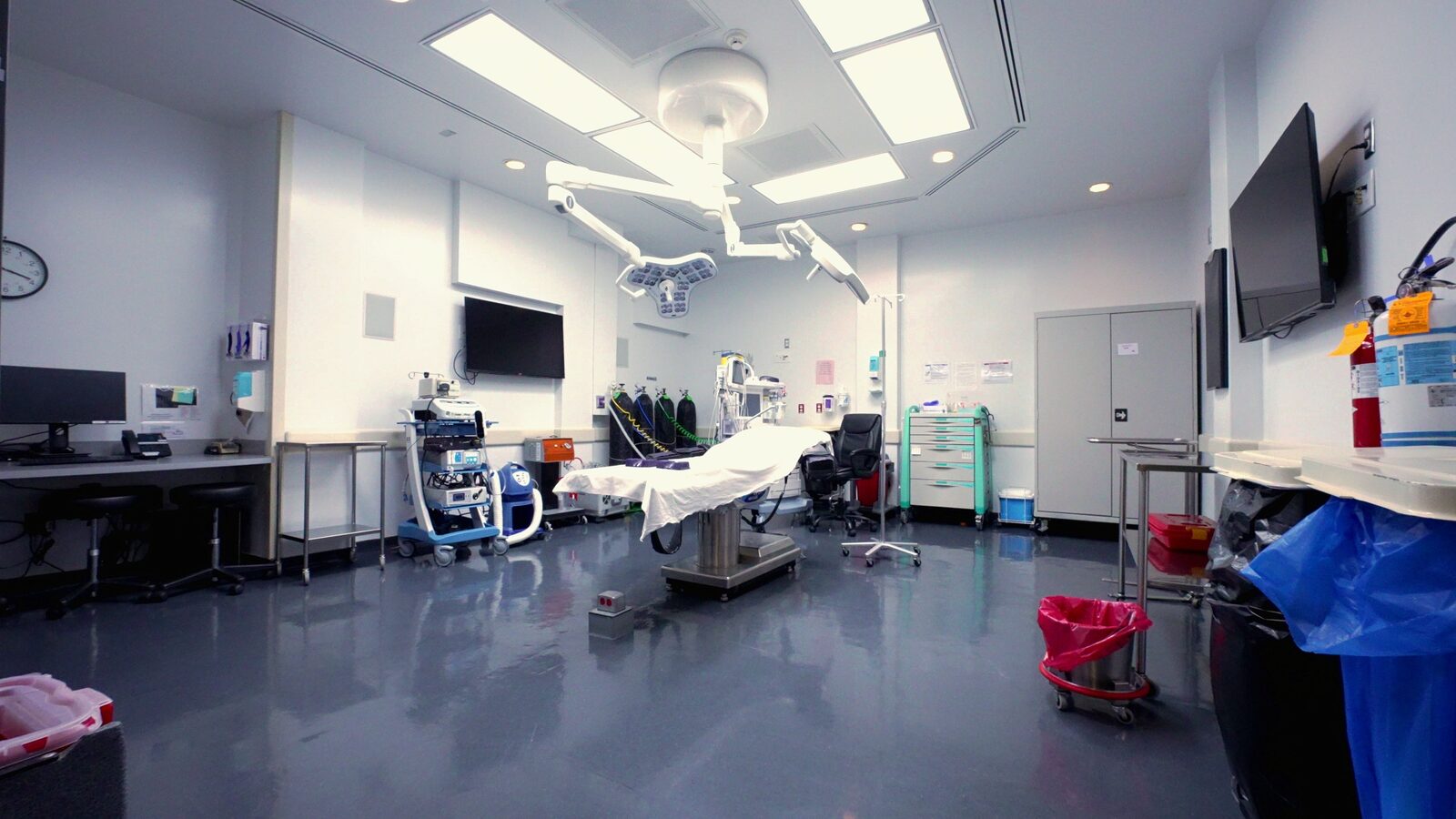 A modern, fully equipped operating room at the Center for Outpatient Surgery